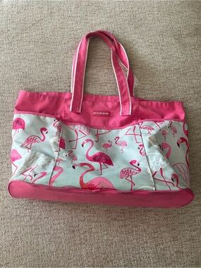 Pink Flamingo Canvas Tote Bag— PERFECT for summer beach days 💗